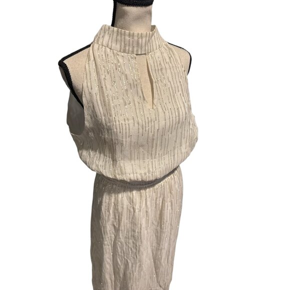 Drew Anthropologie White & Gold‎ Metallic Dress – Size Medium (NWT) - Picture 5 of 6